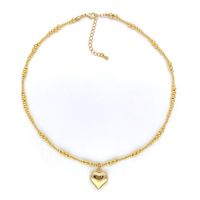 1 Piece Fashion Heart Shape Copper Beaded Pendant Necklace main image 6