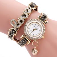 Diamond Love Bracelet Watch Fashion Pu Belt Circle Bracelet Watch Popular Watch Wholesale Nihaojewelry main image 5