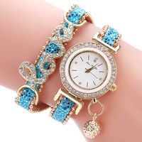 Diamond Love Bracelet Watch Fashion Pu Belt Circle Bracelet Watch Popular Watch Wholesale Nihaojewelry sku image 6