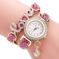 Diamond Love Bracelet Watch Fashion Pu Belt Circle Bracelet Watch Popular Watch Wholesale Nihaojewelry sku image 4