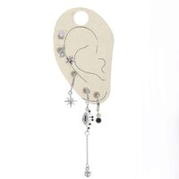 Wholesale Jewelry Simple Style Shiny Star Alloy Rhinestones Tassel Drop Earrings Ear Studs main image 7