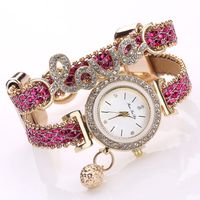 Diamond Love Bracelet Watch Fashion Pu Belt Circle Bracelet Watch Popular Watch Wholesale Nihaojewelry main image 8