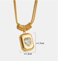 Vintage-stil Einfacher Stil Herzform Titan Stahl 18 Karat Vergoldet Halskette Mit Anhänger main image 2