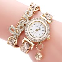 Diamond Love Bracelet Watch Fashion Pu Belt Circle Bracelet Watch Popular Watch Wholesale Nihaojewelry sku image 5