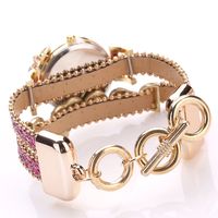 Diamond Love Bracelet Watch Fashion Pu Belt Circle Bracelet Watch Popular Watch Wholesale Nihaojewelry main image 10