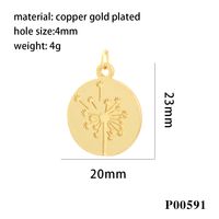 1 Piece Simple Style Angel Coin Planet Copper Plating Inlay Pendant Jewelry Accessories main image 4
