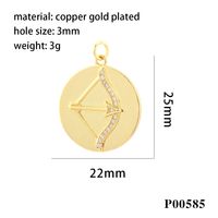 1 Piece Simple Style Angel Coin Planet Copper Plating Inlay Pendant Jewelry Accessories main image 2