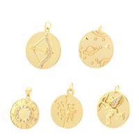 1 Piece Simple Style Angel Coin Planet Copper Plating Inlay Pendant Jewelry Accessories main image 8