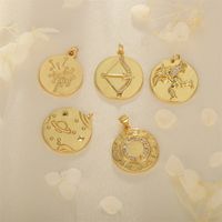 1 Piece Simple Style Angel Coin Planet Copper Plating Inlay Pendant Jewelry Accessories main image 7