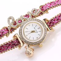 Diamond Love Bracelet Watch Fashion Pu Belt Circle Bracelet Watch Popular Watch Wholesale Nihaojewelry main image 9