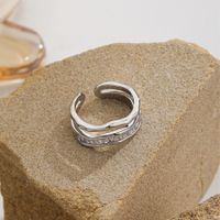 Elegant Simple Style Geometric Copper Inlay Zircon 18k Gold Plated Silver Plated Rings main image 5