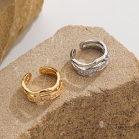 Elegant Simple Style Geometric Copper Inlay Zircon 18k Gold Plated Silver Plated Rings main image 4