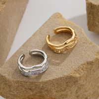 Elegant Simple Style Geometric Copper Inlay Zircon 18k Gold Plated Silver Plated Rings main image 3