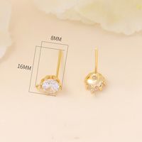 1 Pair Copper Zircon Round Earrings Accessories Simple Style sku image 1
