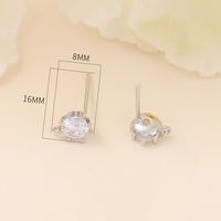 1 Pair Copper Zircon Round Earrings Accessories Simple Style sku image 2