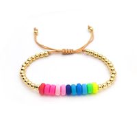 Casual Simple Style Colorful Soft Clay Copper Beaded Knitting Plating 18k Gold Plated Women's Bracelets main image 9