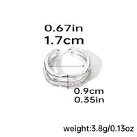 Elegant Simple Style Geometric Copper Inlay Zircon 18k Gold Plated Silver Plated Rings sku image 1