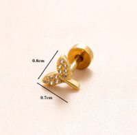 1 Piece Classic Style Insect Flower Polishing Plating Inlay Stainless Steel Copper Zircon 18k Gold Plated Ear Studs main image 2