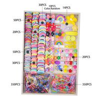 Fashion Flower Plastic Hair Clip Hair Tie 1 Set sku image 31