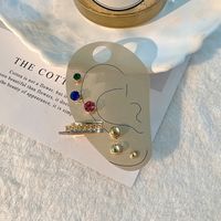 Wholesale Jewelry Simple Style Shiny Star Alloy Rhinestones Tassel Drop Earrings Ear Studs sku image 2