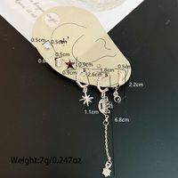 Wholesale Jewelry Simple Style Shiny Star Alloy Rhinestones Tassel Drop Earrings Ear Studs main image 2