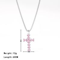 Vintage Style Cross Stainless Steel Zircon White Gold Plated sku image 4