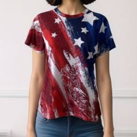 Women's T-shirt Short Sleeve T-shirts Casual Streetwear Printing main image 1