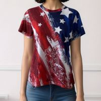 Women's T-shirt Short Sleeve T-shirts Casual Streetwear Printing main image 5