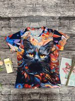 Women's T-shirt Short Sleeve T-shirts Casual Streetwear Cat sku image 1