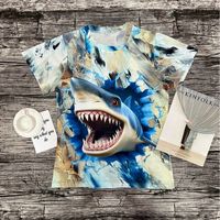 Women's T-shirt Short Sleeve T-shirts Casual Streetwear Shark main image 5