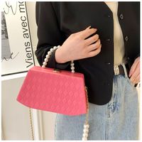 Women's Small Pu Leather Solid Color Preppy Style Classic Style Oval Lock Clasp Shoulder Bag main image 2