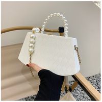 Women's Small Pu Leather Solid Color Preppy Style Classic Style Oval Lock Clasp Shoulder Bag sku image 1