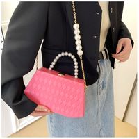 Women's Small Pu Leather Solid Color Preppy Style Classic Style Oval Lock Clasp Shoulder Bag sku image 3