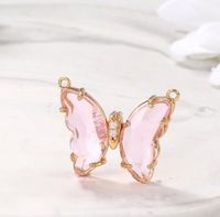 1 Piece Ig Style Sweet Butterfly Copper Plating Inlay Pendant Jewelry Accessories sku image 1