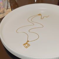 Simple Style Geometric Titanium Steel 18k Gold Plated Pendant Necklace main image 6