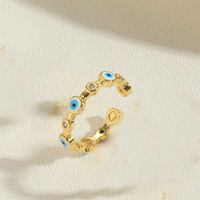 Einfacher Stil Teufels Auge Kupfer Zirkon 14 Karat Vergoldet Offener Ring sku image 1