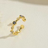 Einfacher Stil Teufels Auge Kupfer Zirkon 14 Karat Vergoldet Offener Ring sku image 4