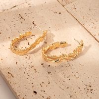 1 Pair Modern Style Simple Style British Style U Shape Irregular Copper Gold Plated Ear Studs main image 3