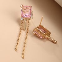 1 Pair Ig Style Glam Geometric Plating Inlay Alloy Copper Alloy Artificial Gemstones 18k Gold Plated Earrings main image 5