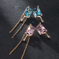 1 Pair Ig Style Glam Geometric Plating Inlay Alloy Copper Alloy Artificial Gemstones 18k Gold Plated Earrings main image 1