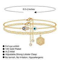 Vacation Hexagon Letter Devil's Eye Copper Layered Plating 14k Gold Plated Women's Anklet main image 2