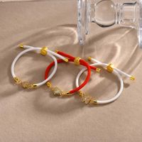 Wholesale Jewelry Simple Style Heart Shape Butterfly Rope Copper Zircon Drawstring Bracelets main image 3