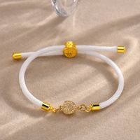 Wholesale Jewelry Simple Style Heart Shape Butterfly Rope Copper Zircon Drawstring Bracelets main image 7