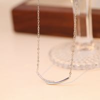 Elegant Simple Style Geometric Stainless Steel Patchwork Zircon White Gold Plated Pendant Necklace main image 6