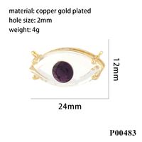 1 Piece Ig Style Shiny Devil's Eye Copper Plating Inlay Pendant Jewelry Accessories main image 3