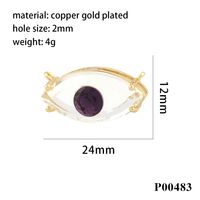 1 Piece Ig Style Shiny Devil's Eye Copper Plating Inlay Pendant Jewelry Accessories sku image 3