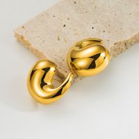 1 Pair Simple Style Leaves Solid Color Comma Polishing Plating Stainless Steel 18k Gold Plated Drop Earrings Ear Studs main image 3