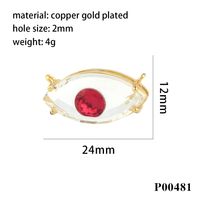1 Piece Ig Style Shiny Devil's Eye Copper Plating Inlay Pendant Jewelry Accessories sku image 1