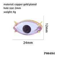 1 Piece Ig Style Shiny Devil's Eye Copper Plating Inlay Pendant Jewelry Accessories sku image 4
