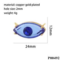 1 Piece Ig Style Shiny Devil's Eye Copper Plating Inlay Pendant Jewelry Accessories sku image 12